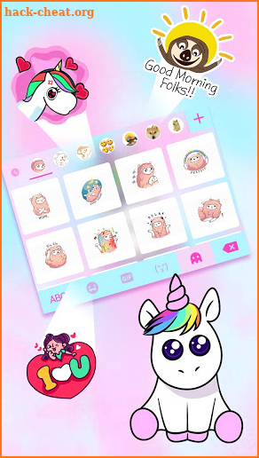 Cute Girly Unicorn Keyboard Background screenshot