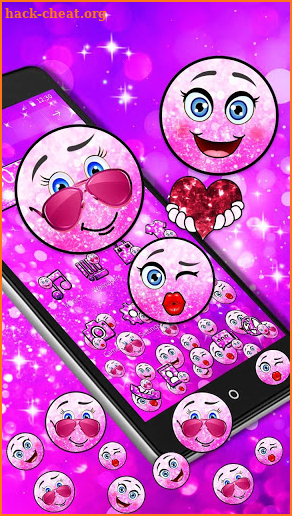 Cute Glitter Emoji Gravity Theme screenshot