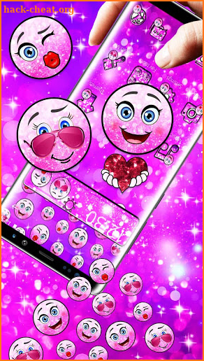 Cute Glitter Emoji Gravity Theme screenshot