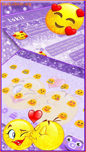 Cute Glitter Emoji Keyboard Theme screenshot