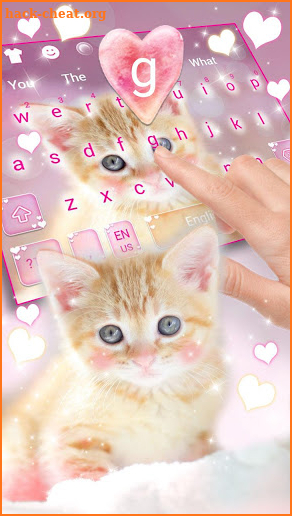 Cute Glowing Kitty Keyboard Theme screenshot
