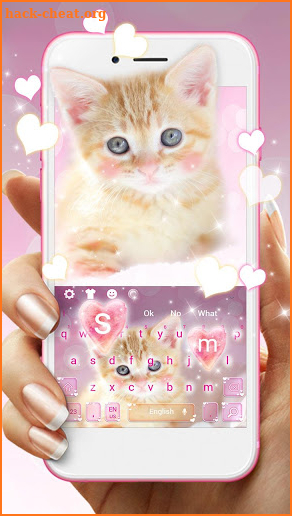 Cute Glowing Kitty Keyboard Theme screenshot