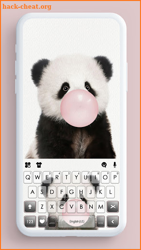 Cute Gum Panda Keyboard Background screenshot