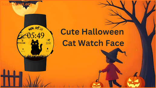 Cute Halloween Cat Watch Face screenshot