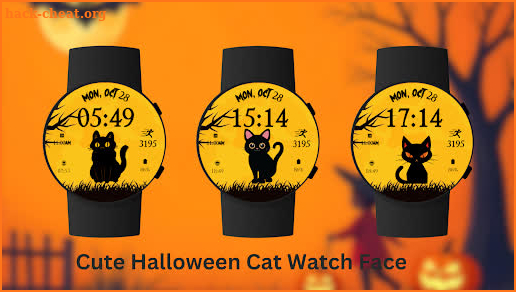 Cute Halloween Cat Watch Face screenshot