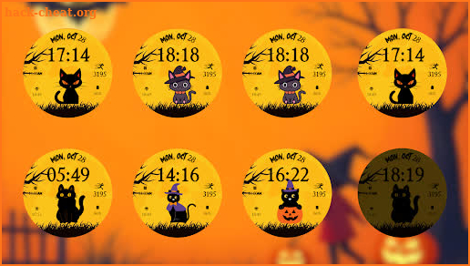 Cute Halloween Cat Watch Face screenshot