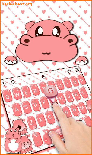 Cute Hippo Keyboard Theme screenshot