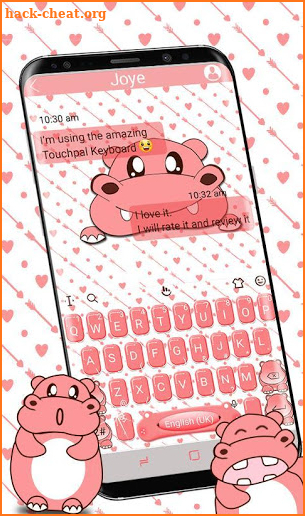 Cute Hippo Keyboard Theme screenshot