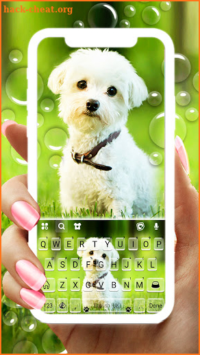 Cute Innocent Puppy Keyboard Background screenshot