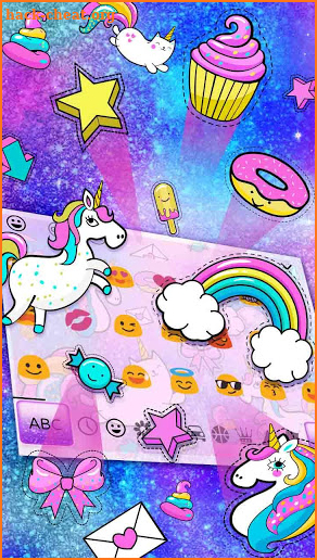 Cute Kawaii Unicorn Keyboard screenshot