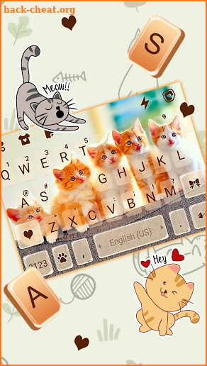 Cute Kittens Keyboard Background screenshot