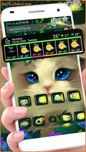 Cute Kitty Cat 3D Glass Tech Theme 😻 screenshot