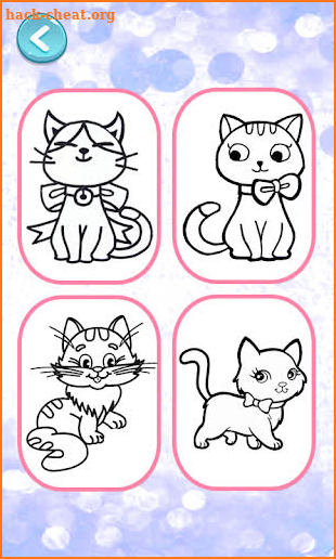 Cute Kitty Coloring Book For Kids With Glitter screenshot