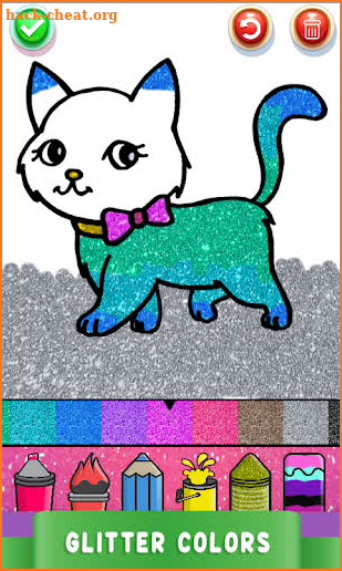 Cute Kitty Coloring Book For Kids With Glitter screenshot