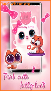 Cute kitty- lock screen theme screenshot