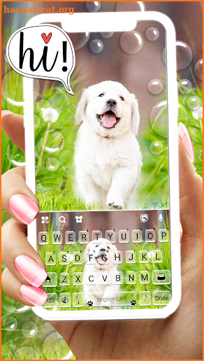 Cute Lab Puppy Keyboard Background screenshot