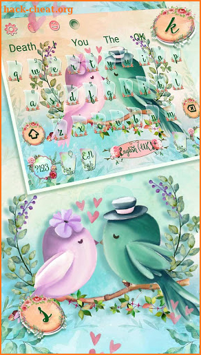 Cute Love Birds Keyboard screenshot