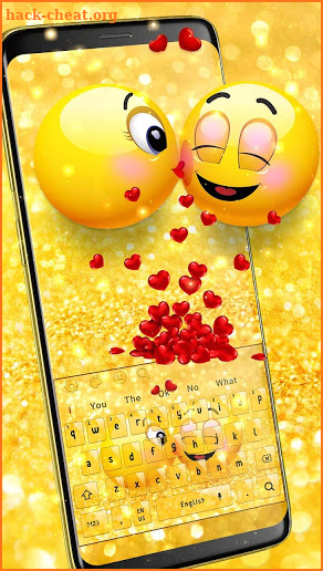 Cute Love Emoji Keyboard Theme screenshot