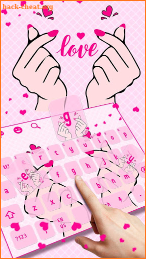 Cute Love Hands Keyboard Theme screenshot