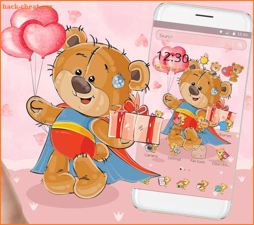 Cute Love Teddy Bear Theme screenshot
