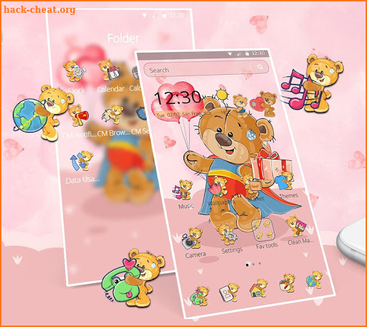 Cute Love Teddy Bear Theme screenshot