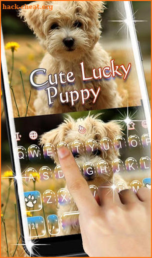 Cute Lucky Puppy Dog Keyboard Theme screenshot