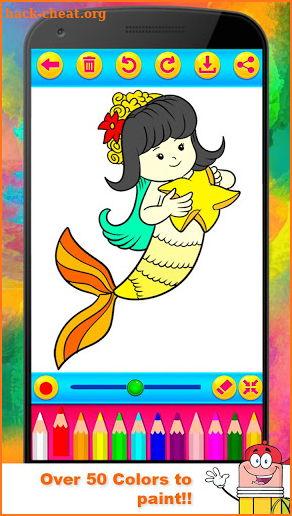 Cute Mermaid Coloring Book & Drawing - Kids Game screenshot