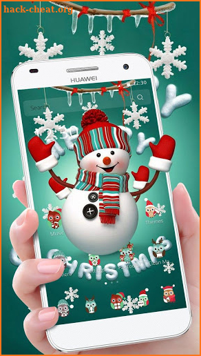 Cute Merry Christmas Snowman Theme screenshot
