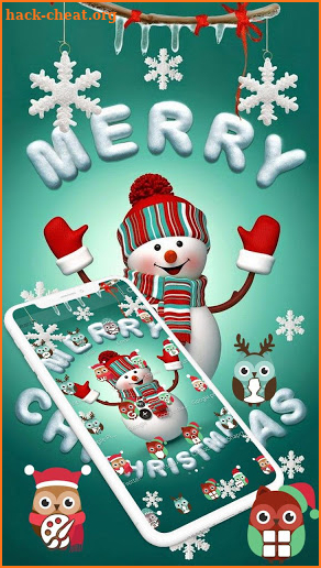 Cute Merry Christmas Snowman Theme screenshot