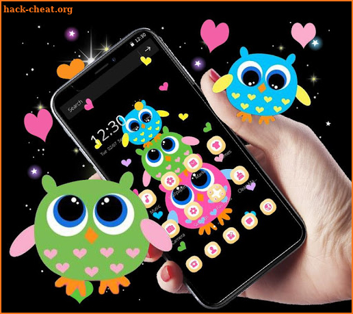 Cute Owl Family Cartoon Theme screenshot