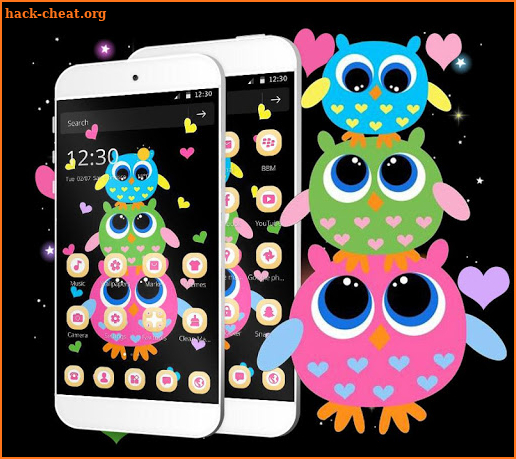 Cute Owl Family Cartoon Theme screenshot