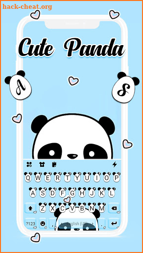 Cute Panda Baby Keyboard Background screenshot