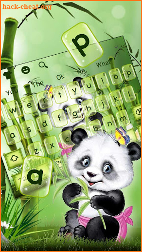 Cute Panda Bamboo Keyboard Theme screenshot