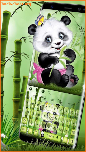 Cute Panda Bamboo Keyboard Theme screenshot