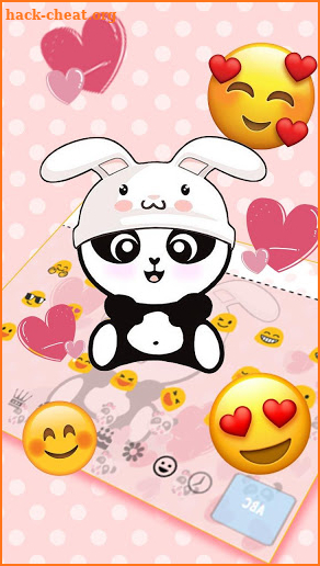 Cute Panda Bunny Gravity Keyboard Theme screenshot