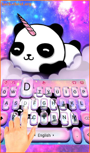 Cute Panda Unicorn Keyboard Theme screenshot
