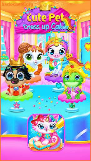 Cute Pet Dress Up Cakes - Rainbow Baking Games screenshot