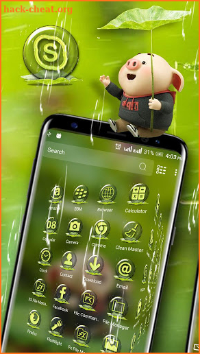 Cute Pig Rainy Launcher Theme screenshot