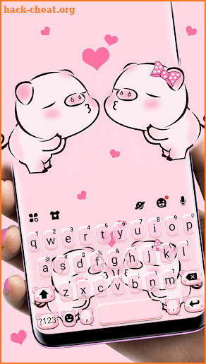 Cute Piggy Love Keyboard Background screenshot
