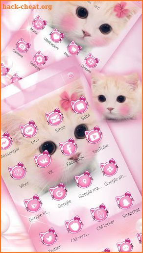 Cute Pink Bow Kitty Launcher screenshot