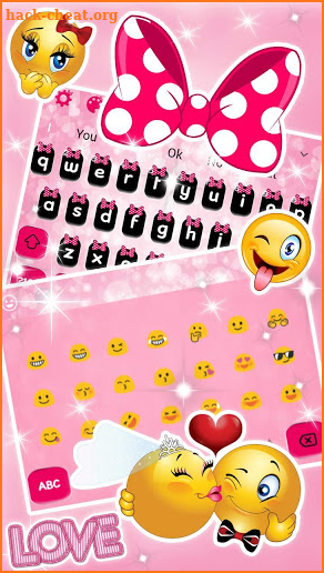 Cute Pink Bowknot Keyboard Theme screenshot