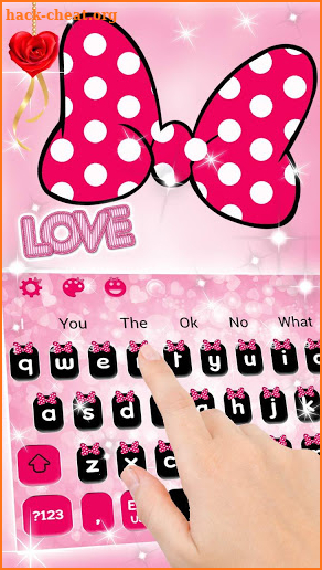 Cute Pink Bowknot Keyboard Theme screenshot