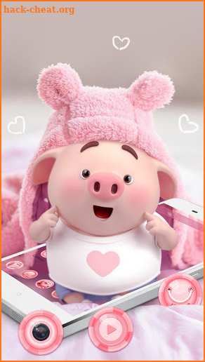 Cute Pink Cartoon Piggy Theme screenshot