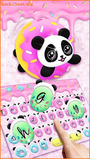 Cute Pink Donut Panda keyboard screenshot