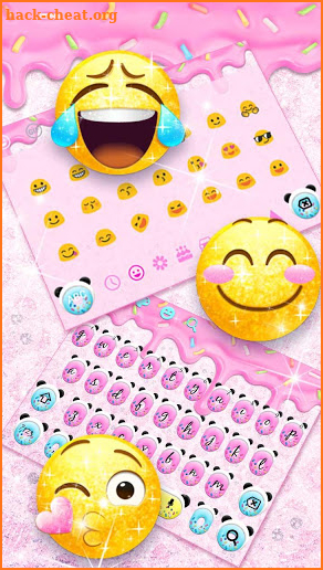 Cute Pink Donut Panda keyboard screenshot