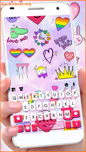 Cute Pink Doodle Keyboard Theme screenshot