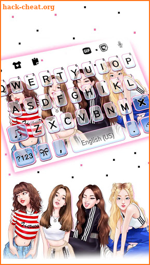 Cute Pink Girls Keyboard Background screenshot