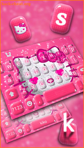 Cute Pink Kittie Keyboard Theme screenshot