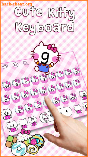 Cute Pink Kitty Keyboard Theme screenshot