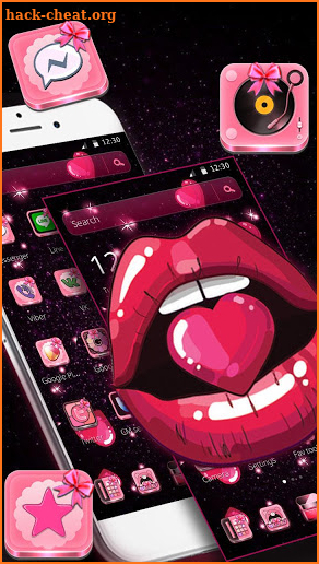 Cute Pink Lips Theme screenshot